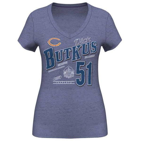 Womens Chicago Bears Dick Butkus Hall Of Fame V Neck T Shirt - Pro Jersey Sports