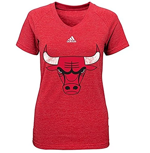 Youth Girls Chicago Bulls V Neck Distressed Logo Tee - Pro Jersey Sports