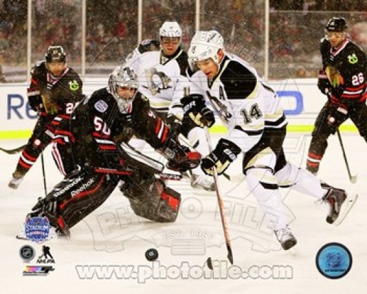 Corey Crawford & Chris Kunitz 2014 NHL Stadium Series Action - Pro Jersey Sports