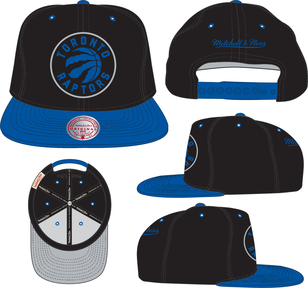Men's Toronto Raptors Royalty Michell & Ness Snapback Hat - Pro Jersey Sports