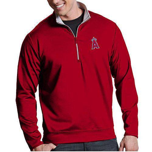 Antigua Men's MLB Los Angeles Angels Leader Red Quarter-Zip Pullover - Pro Jersey Sports
