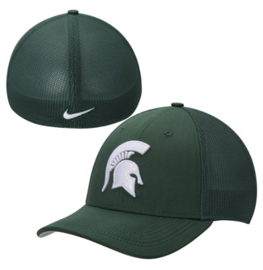 Michigan State Spartans Nike Aero Curved Bill Mesh Back One Size Flex Fit Hat - Pro Jersey Sports