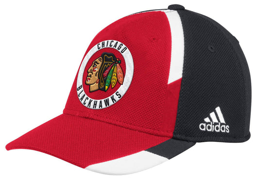 Men’s Chicago Blackhawks Authentic Collection Echo Practice Structured Flex Fit Hat By Adidas - Pro Jersey Sports