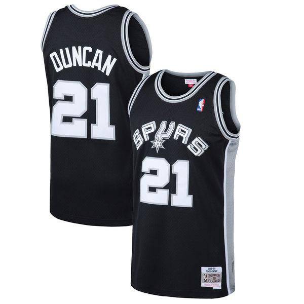 Mens San Antonio Spurs Tim Duncan Mitchell & Ness Black 1998-99 Hardwood Classics Swingman Jersey - Pro Jersey Sports