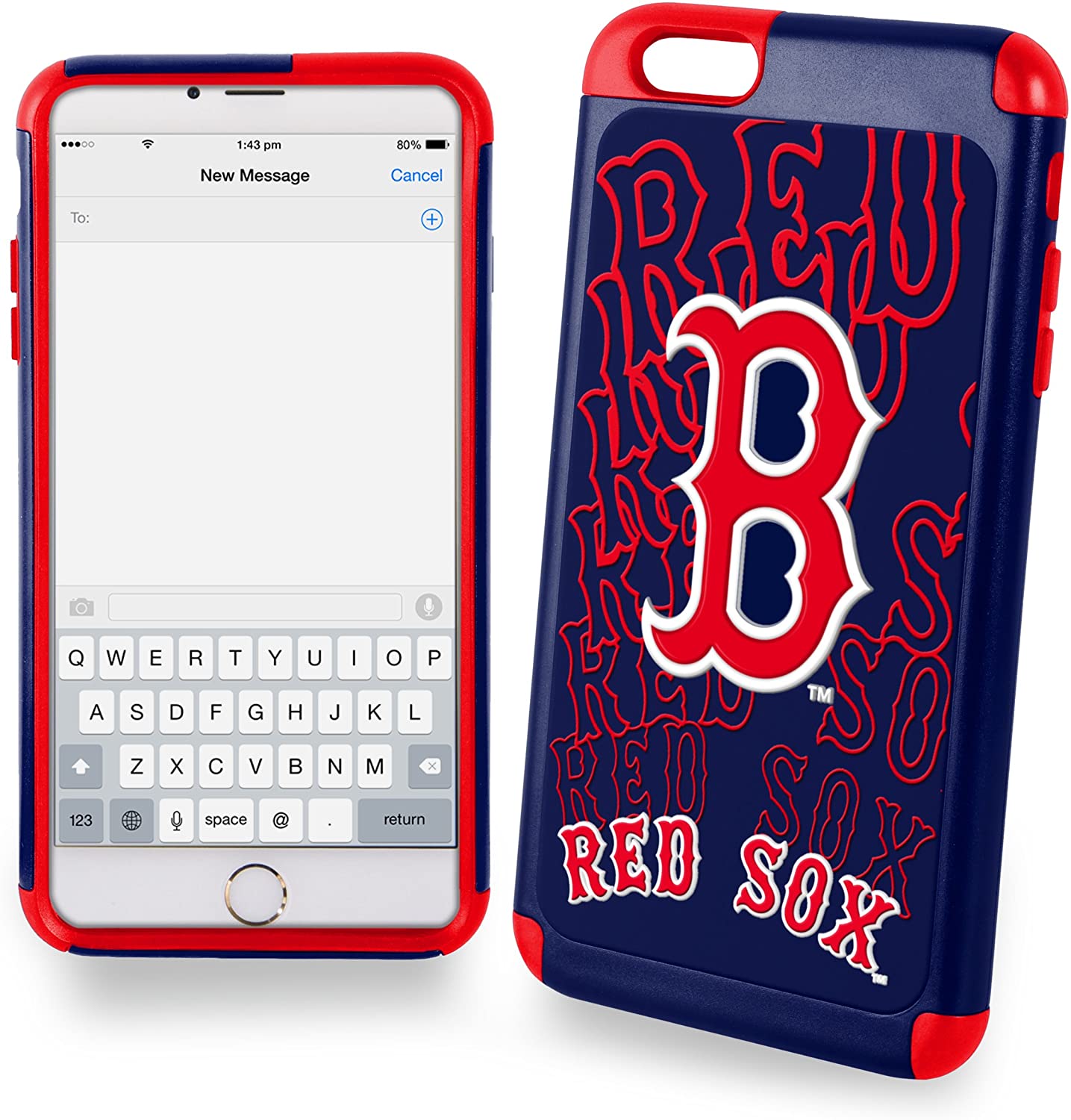 Boston Red Sox Dual Hybrid 2 Piece TPU Case for iPhone 6 Plus - Pro Jersey Sports
