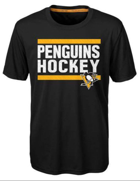 Youth Pittsburgh Penguins Shootout Dri-Tek Tee By Outerstuff - Pro Jersey Sports
