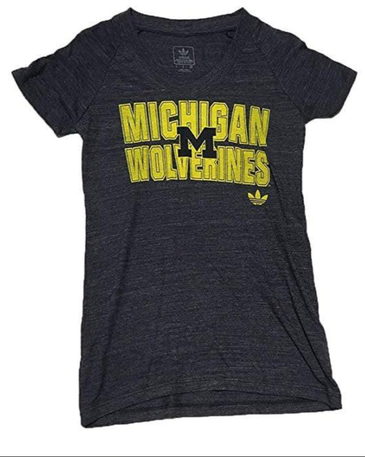adidas Michigan Wolverines Women's Pop Out V-Neck Shirt - Pro Jersey Sports