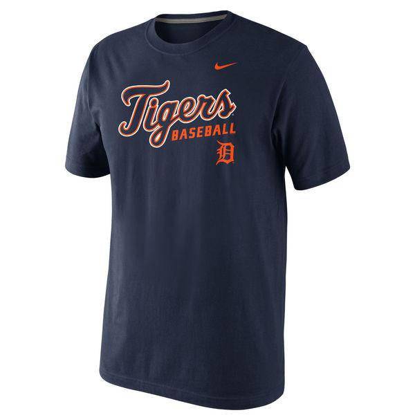 Men's MLB Detroit Tigers Nike Navy Home Practice T-Shirt - Pro Jersey Sports
