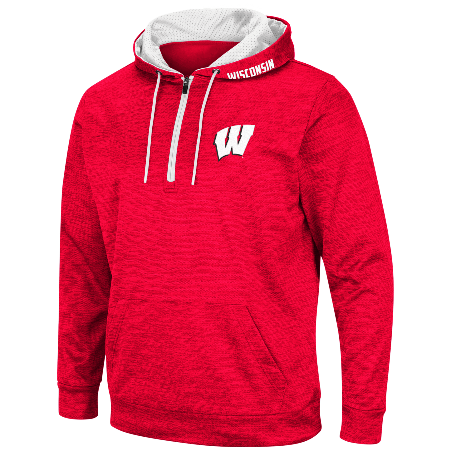 Men's NCAA Wisconsin Badgers Wonder Marled 1/4 Zip Hoodie By Colosseum Athletics - Pro Jersey Sports