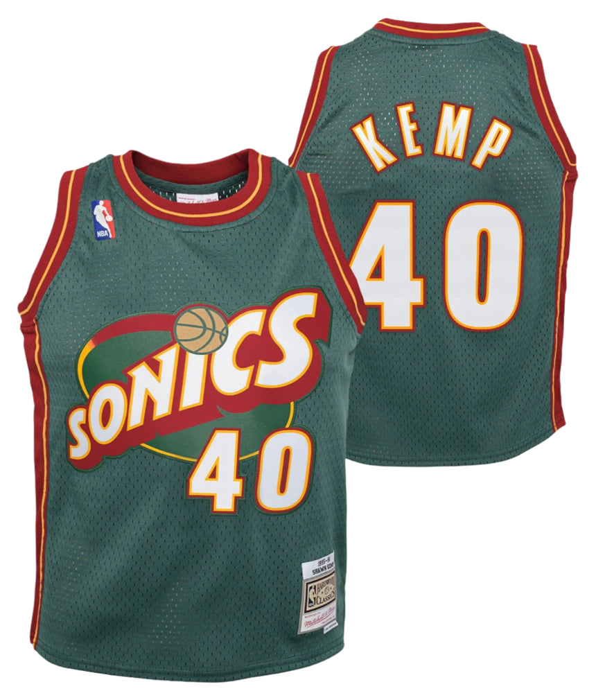 Youth Shawn Kemp Seattle Supersonics Mitchell & Ness 1996-96 Green NBA Swingman Hardwood Classics Jersey - Pro Jersey Sports
