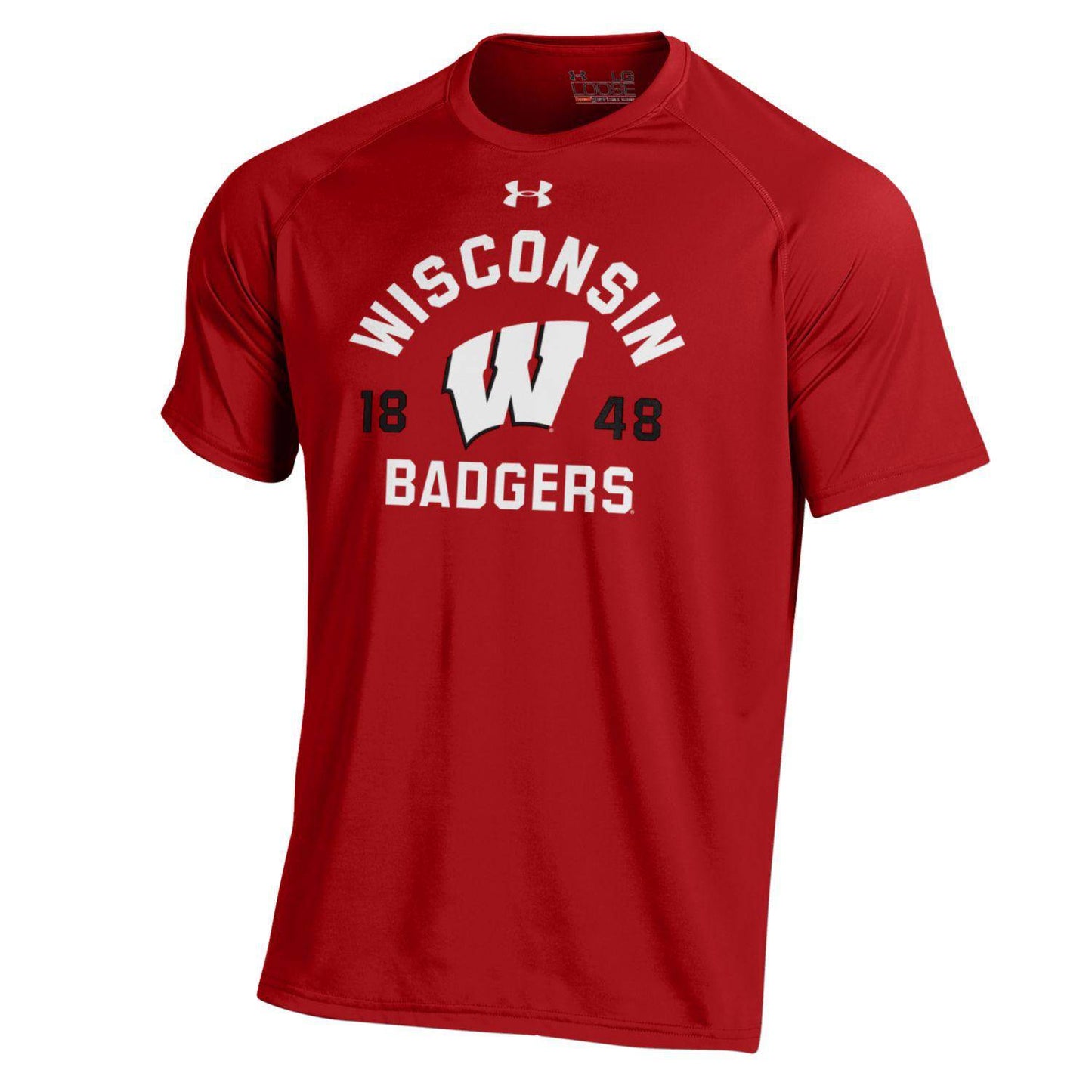 Men's NCAA Wisconsin Badgers Heatgear Red Short Sleeve Tech Tee - Pro Jersey Sports