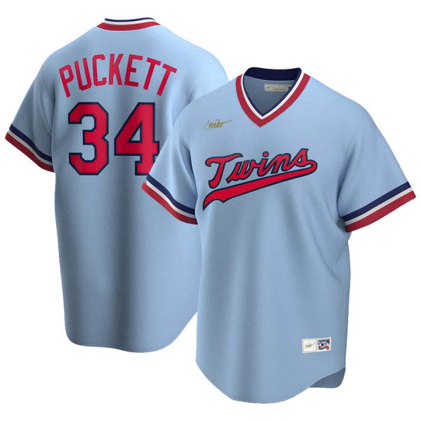 Men's Nike Kirby Puckett Blue Cooperstown Collection Player Jersey - Pro Jersey Sports