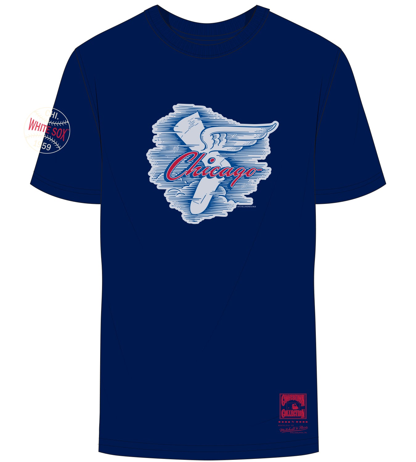 Men's Chicago White Sox Mitchell And Ness Cooperstown Collection Navy 1959 Go Go Hometown Champs Tee - Pro Jersey Sports