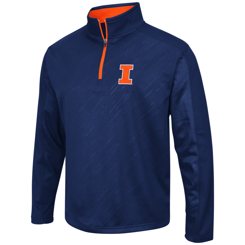 Illinois Fighting Illini Performance Fleece 1/4 Zip Track Jacket By Colosseum Athletics - Pro Jersey Sports