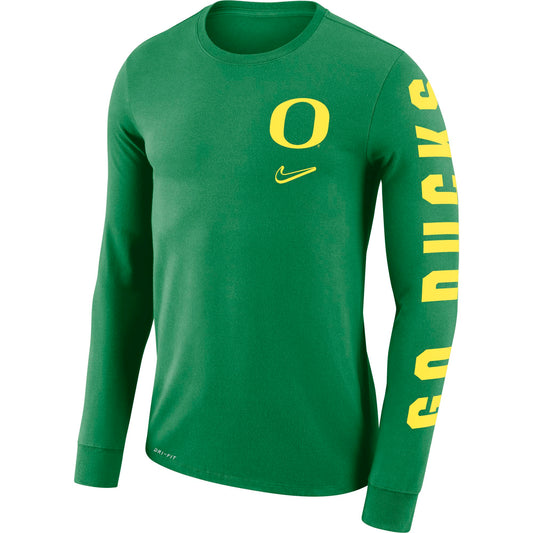 Men's Oregon Ducks Nike College Dri-FIT Mantra Men's Long-Sleeve T-Shirt - Pro Jersey Sports