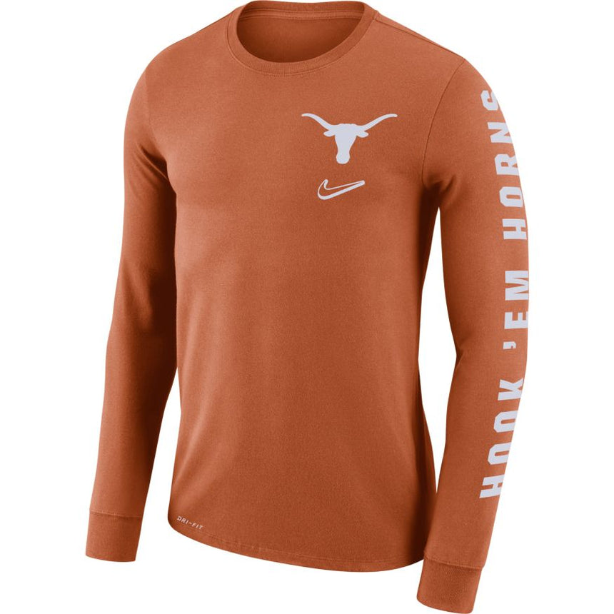 Men's Texas Longhorns Nike College Dri-FIT Mantra Long-Sleeve T-Shirt - Pro Jersey Sports