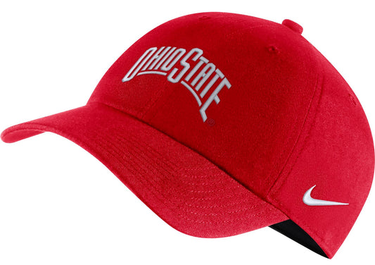 Ohio State Buckeyes Nike Red Wordmark Heritage 86 Adjustable Hat - Pro Jersey Sports