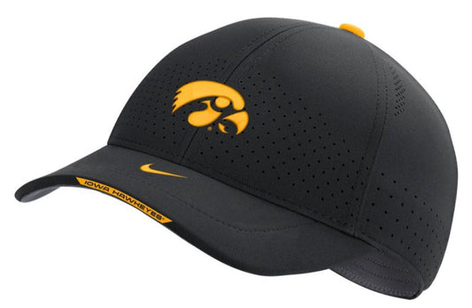 Men's Iowa Hawkeyes Black Authentic Team Issue Aerobill Flex Hat - Pro Jersey Sports