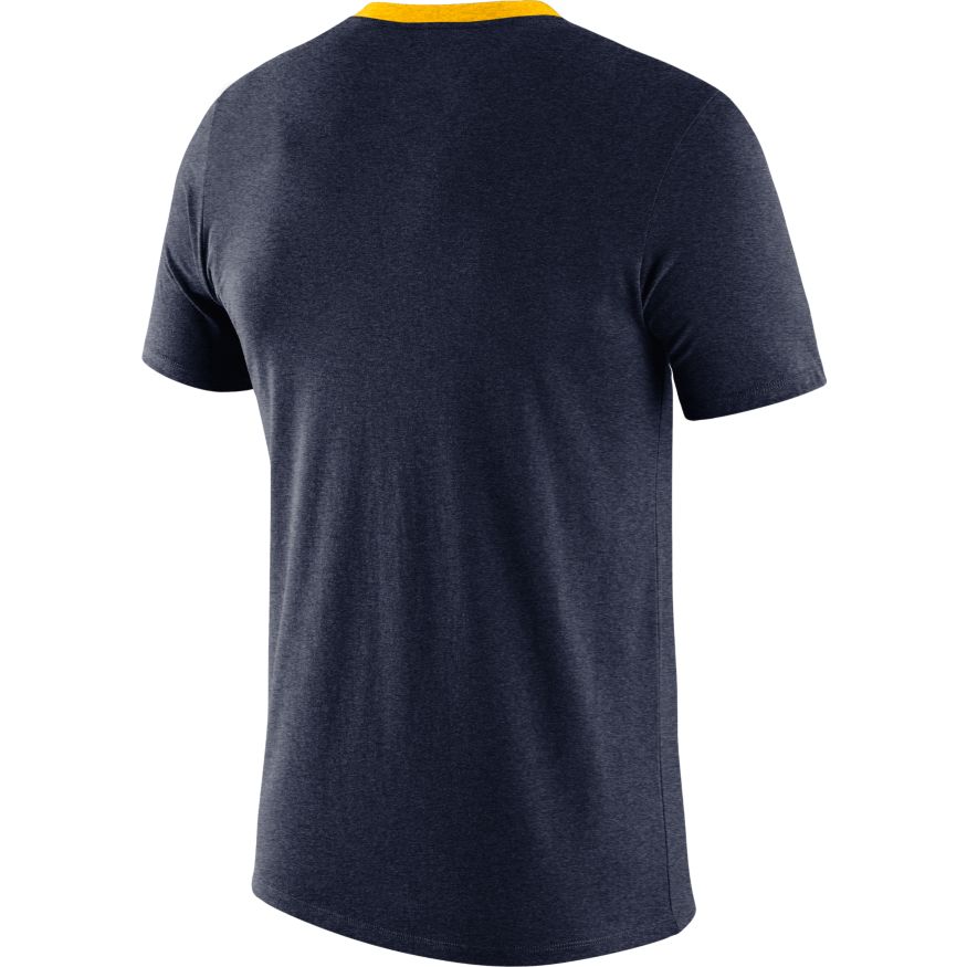 Men's Michigan Wolverines Football Navy Vault Helmet Logo T-Shirt By Nike - Pro Jersey Sports