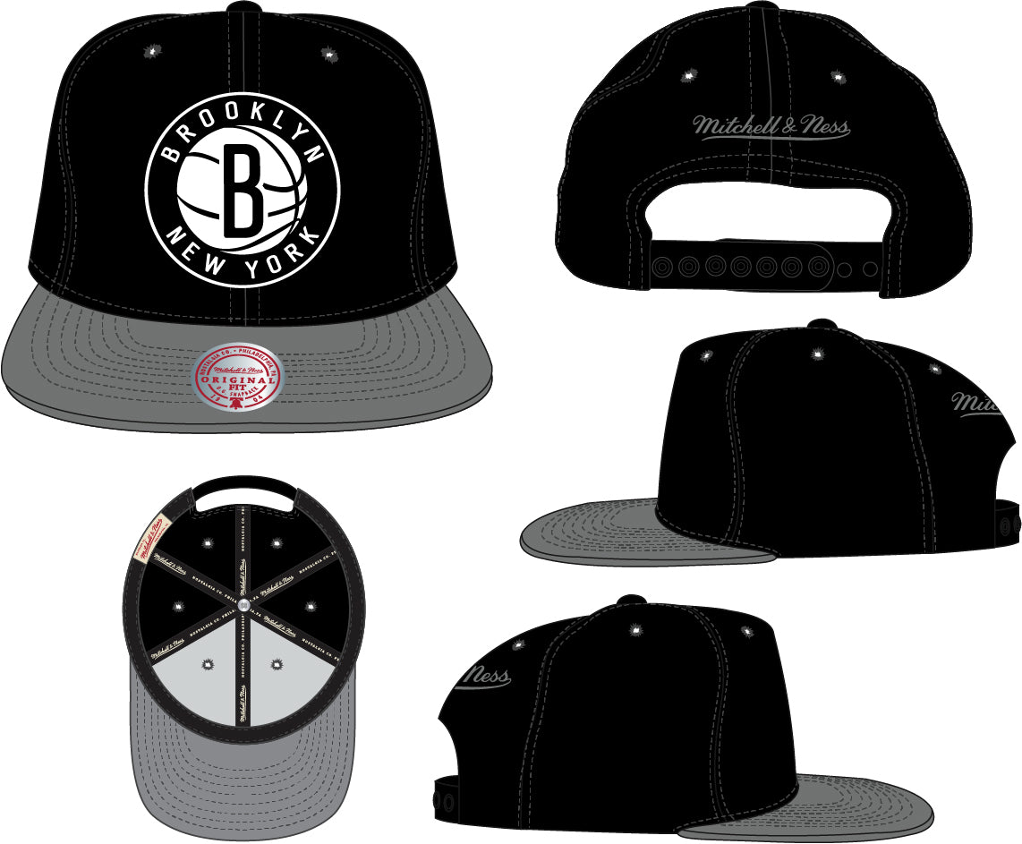 Men's Brooklyn Nets 2-Tone 2.0 Snapback Hat By Mitchell & Ness - Pro Jersey Sports