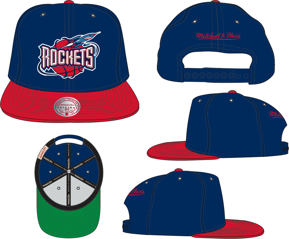 Houston Rockets HWC Ground 2-Tone 2.0 Navy/Red Mitchell & Ness Snapback Hat - Pro Jersey Sports