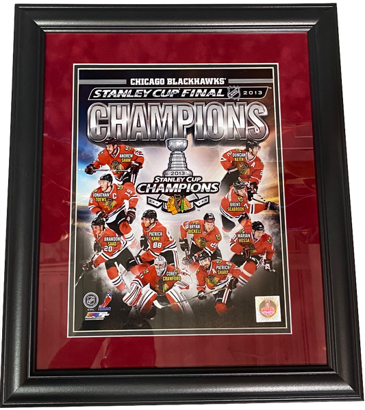 Chicago Blackhawks 2015 Stanley Cup Team Collage 18" x 21" Framed Photo - Pro Jersey Sports