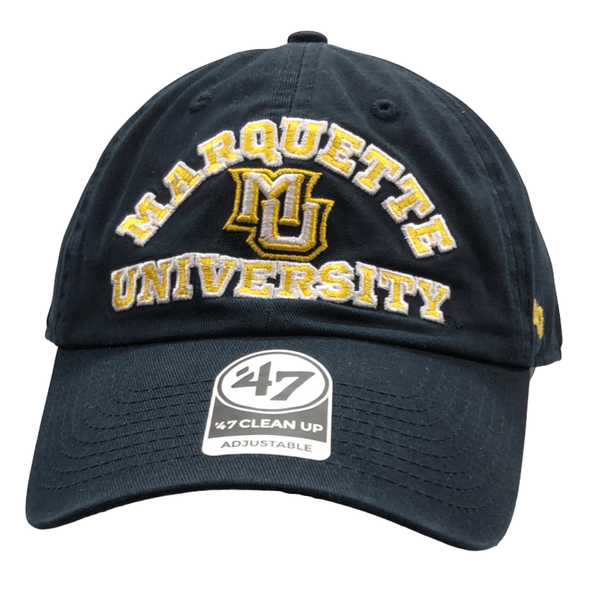 Marquette Golden Eagles Clean Up '47 Brand Arch Navy Adjustable Hat - Pro Jersey Sports
