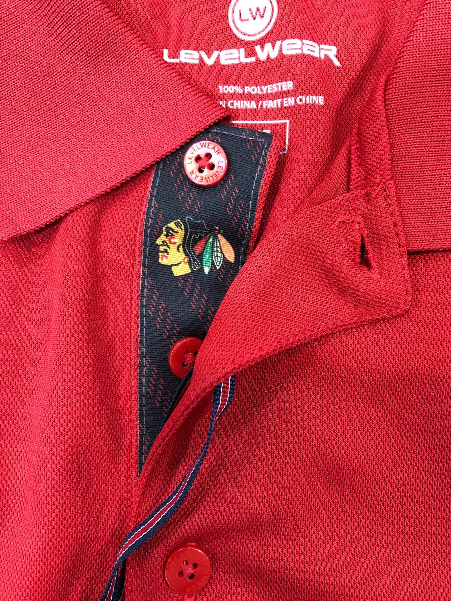 Mens Chicago Blackhawks Omaha Skate Lace Polo - Pro Jersey Sports