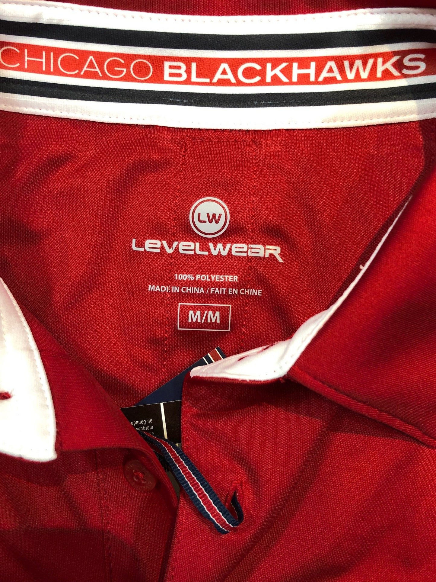Chicago Blackhawks RPM Back Stripe Polo By Levelwear-Red