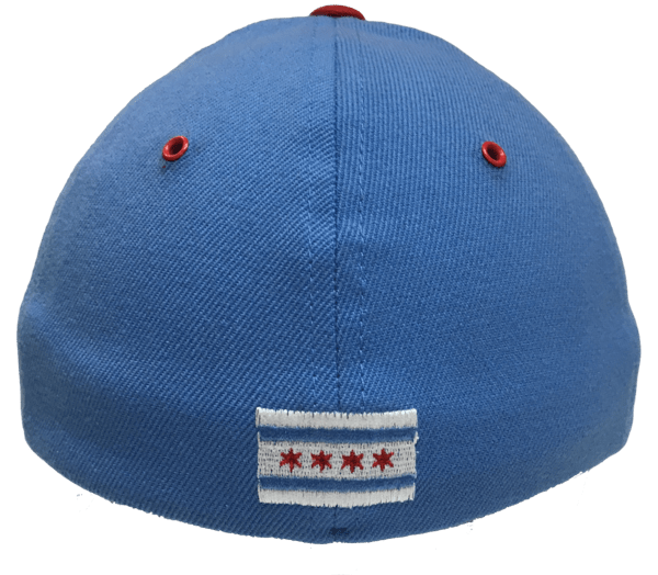 Mens NHL Chicago Blackhawks City Flag Pulsar White/Blue Zephyr Flex Hat - Pro Jersey Sports