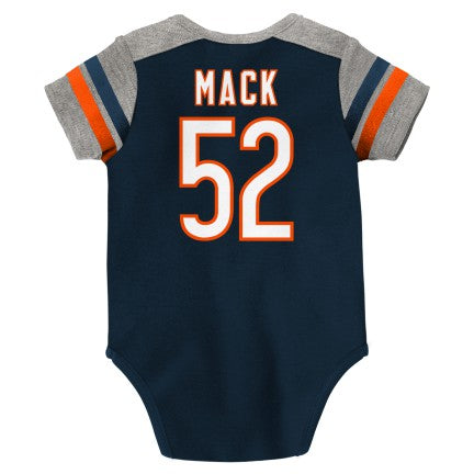 Newborn/Infant Khalil Mack Chicago Bears Name And Number Short Sleeve Creeper - Pro Jersey Sports