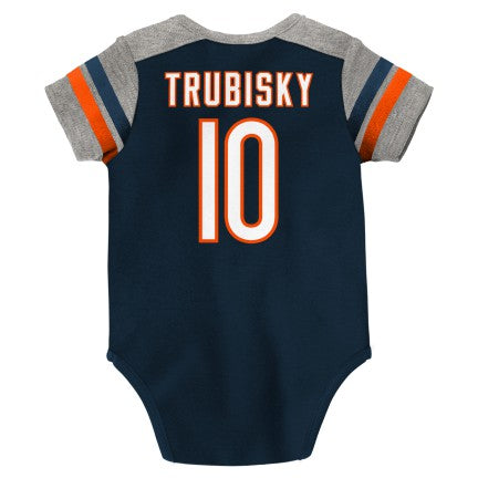 Newborn/Infant Mitchell Trubisky Chicago Bears Name And Number Short Sleeve Creeper - Pro Jersey Sports