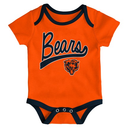 Newborn/Infant Chicago Bears Champ 3-Piece Short Sleeve Creeper Set - Pro Jersey Sports