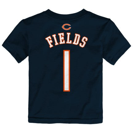 Infant Justin Fields Chicago Bears Navy Mainliner Name And Number Shirt - Pro Jersey Sports