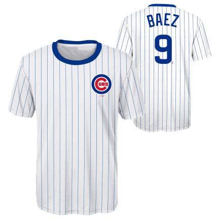 Youth Chicago Cubs Javier Baez White/Royal Cooperstown Player Sublimated Jersey Top - Pro Jersey Sports