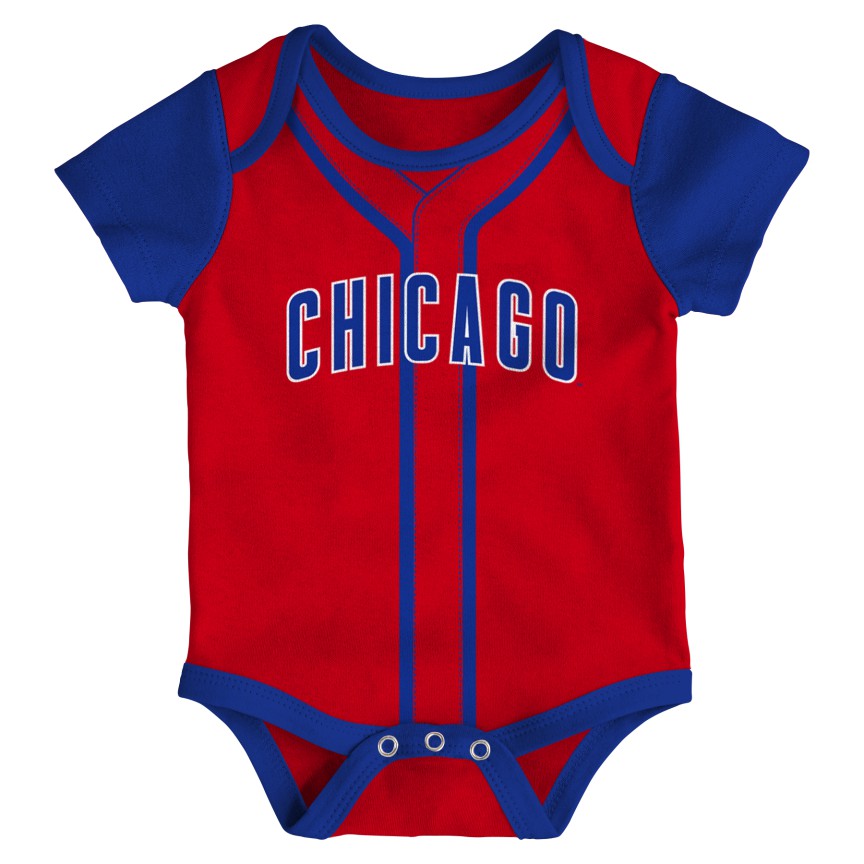 Infant MLB Chicago Cubs Double Short Sleeve 2 Pack Creeper Set - Pro Jersey Sports
