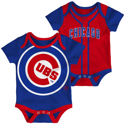 Infant MLB Chicago Cubs Double Short Sleeve 2 Pack Creeper Set - Pro Jersey Sports