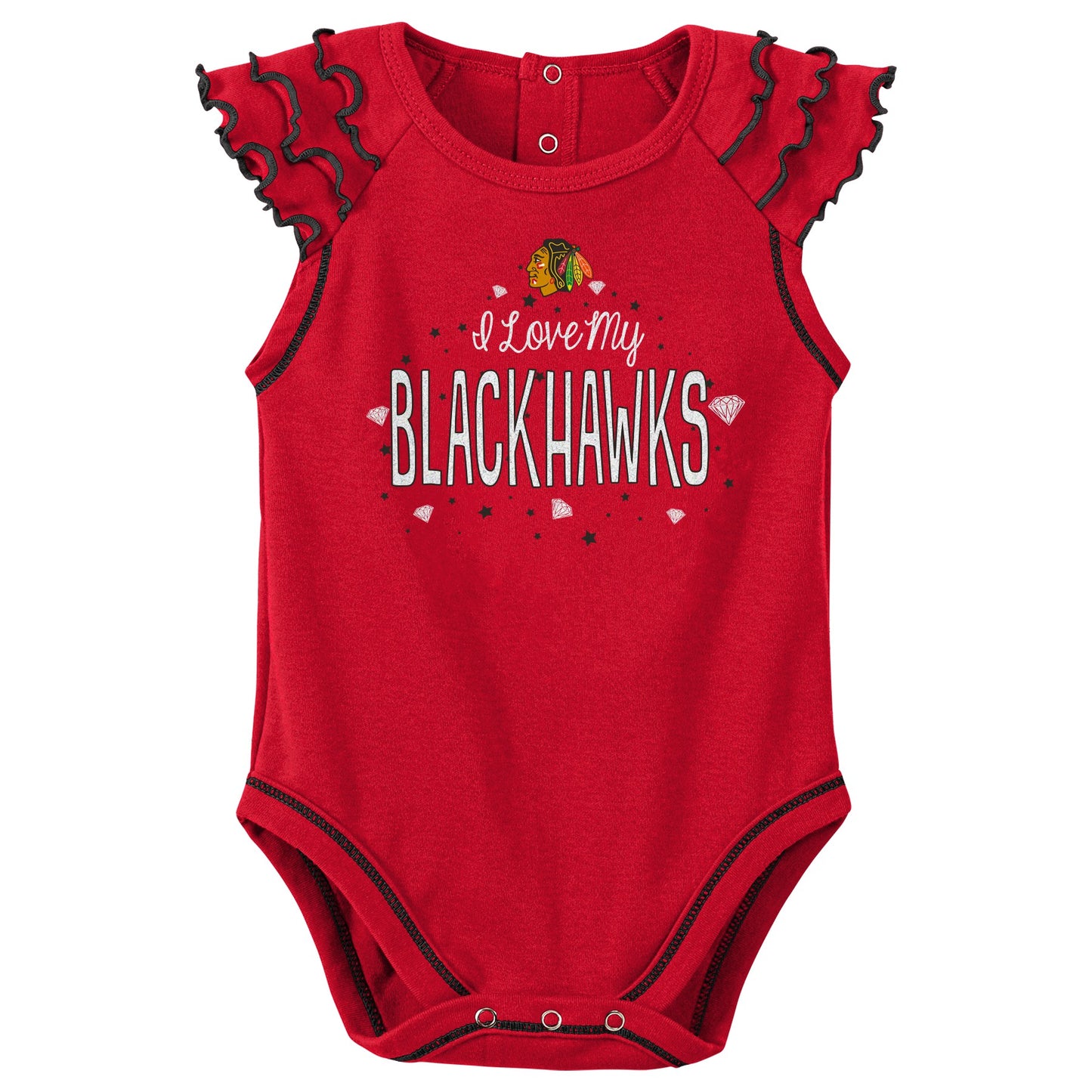 Infant Girls Chicago Blackhawks Shining All Star Short Sleeve Creeper 2-Pack