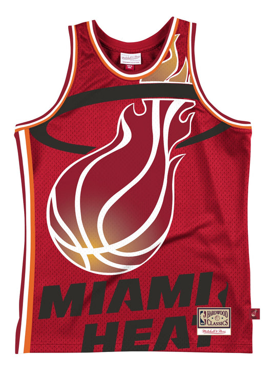 Men's Miami Heat Mitchell & Ness Red Hardwood Classics Blown Out Fashion Jersey - Pro Jersey Sports