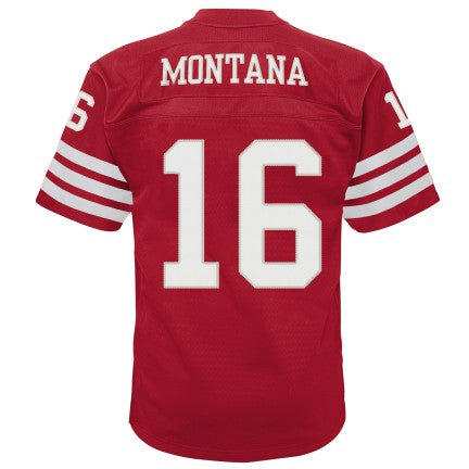 Youth San Francisco 49ers Joe Montana Mitchell & Ness Scarlet Retired Player Vintage Replica Jersey - Pro Jersey Sports
