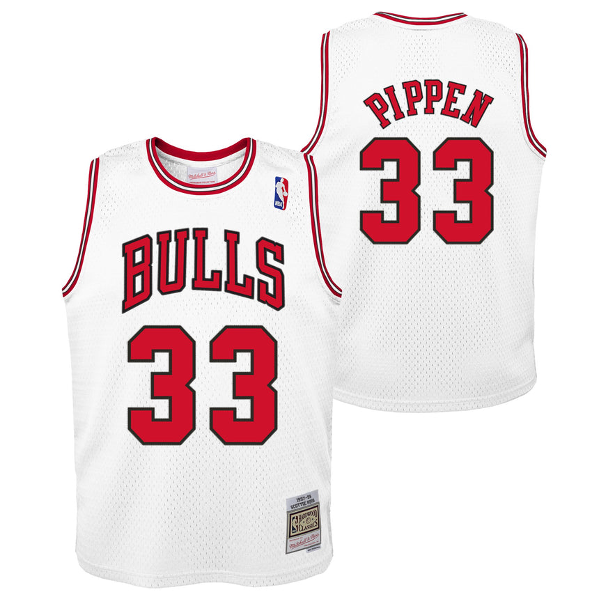 Youth Chicago Bulls Scottie Pippen Mitchell & Ness White Hardwood Classics Swingman Jersey - Pro Jersey Sports