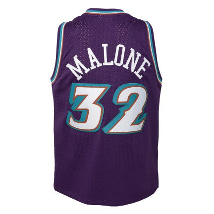 Youth Utah Jazz Karl Malone Mitchell & Ness Purple 1996-97 Hardwood Classics Swingman Jersey - Pro Jersey Sports