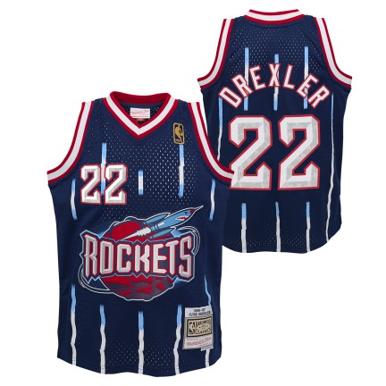 Youth Houston Rockets Clyde Drexler Mitchell & Ness Navy 1996-97 Hardwood Classics Swingman Jersey - Pro Jersey Sports