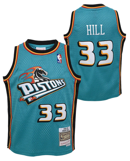 Youth Detroit Pistons Grant Hill Mitchell & Ness Teal 1998-99 Hardwood Classics Swingman Jersey - Pro Jersey Sports