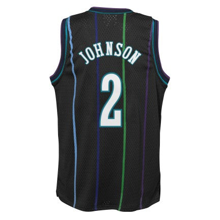 Youth Charlotte Hornets Larry Johnson Mitchell & Ness 1992-93 Hardwood Classics Reload 2.0 Swingman Jersey-Black - Pro Jersey Sports