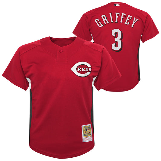 Youth Cincinnati Reds Ken Griffey Jr. Mitchell & Ness Red 2007 Cooperstown Collection Batting Practice Jersey - Pro Jersey Sports