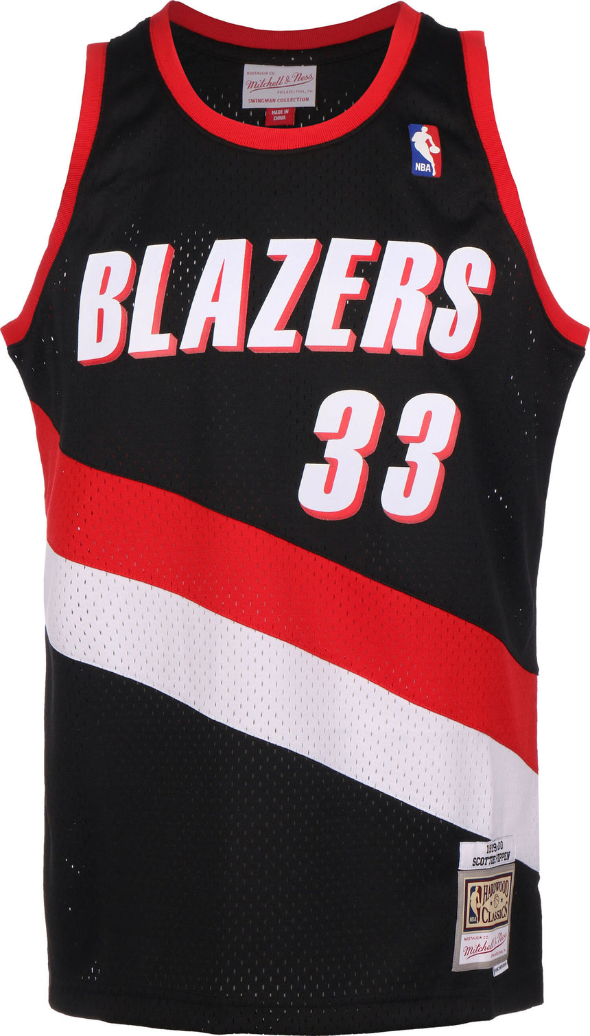 Men's Scottie Pippen 1999-00 Portland Trail Blazers Mitchell & Ness Black/Red/White Hardwood Classics Swingman Jersey - Pro Jersey Sports