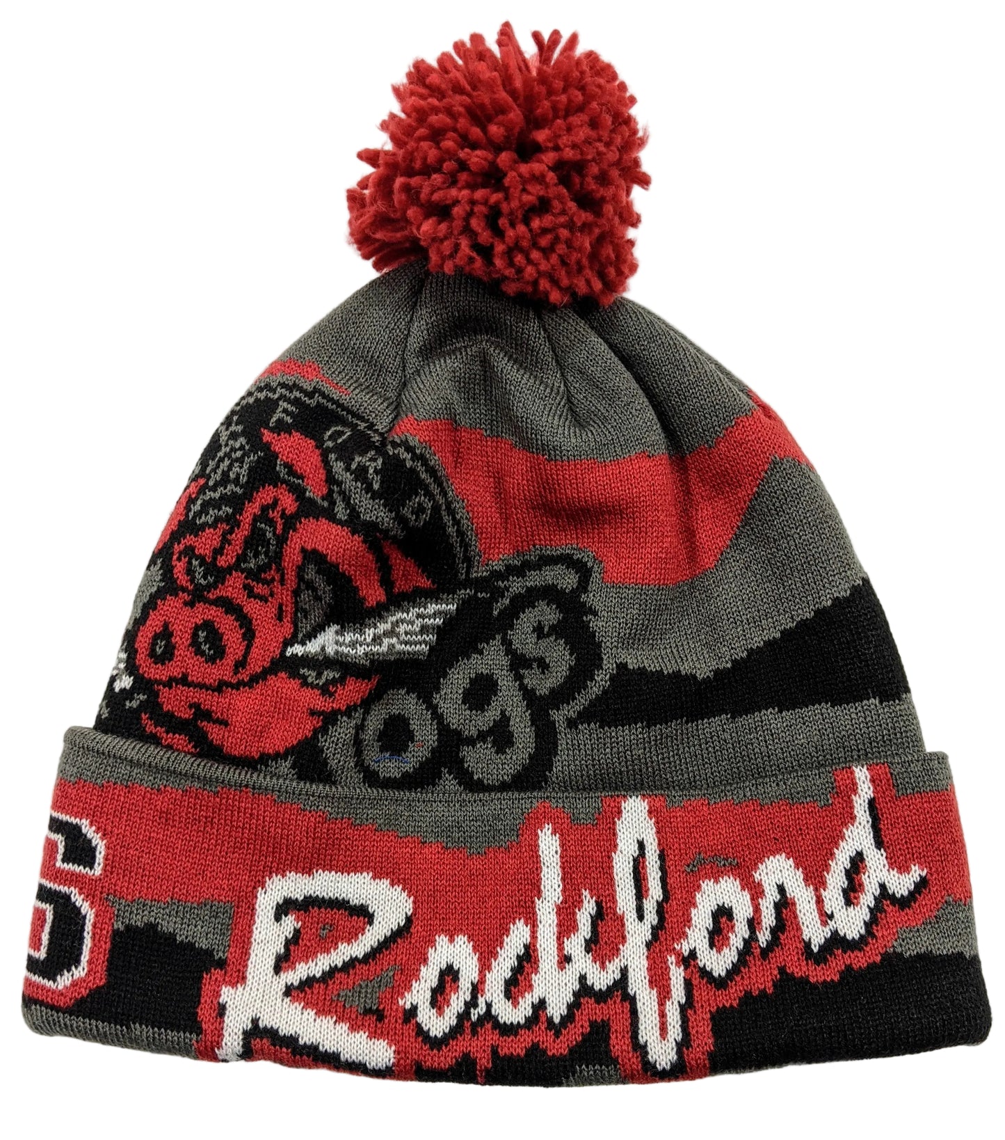 Rockford IceHogs Draft Granite Cuffed Knit Beanie with Pom - Pro Jersey Sports