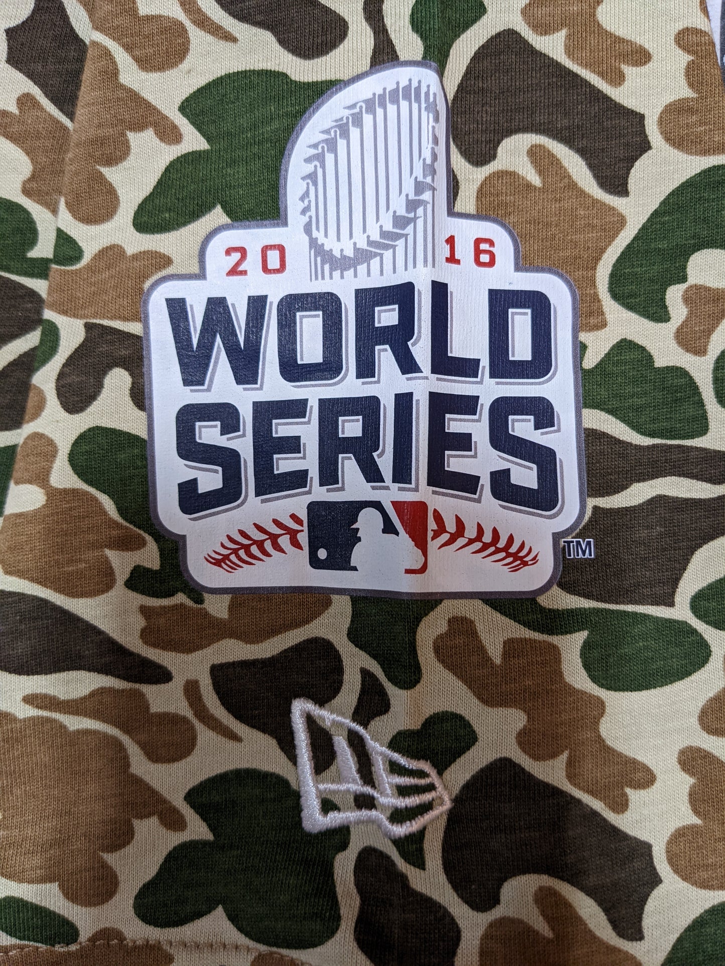 Men's Chicago Cubs 2016 World Series Duck Camo/Orange New Era Tee - Pro Jersey Sports