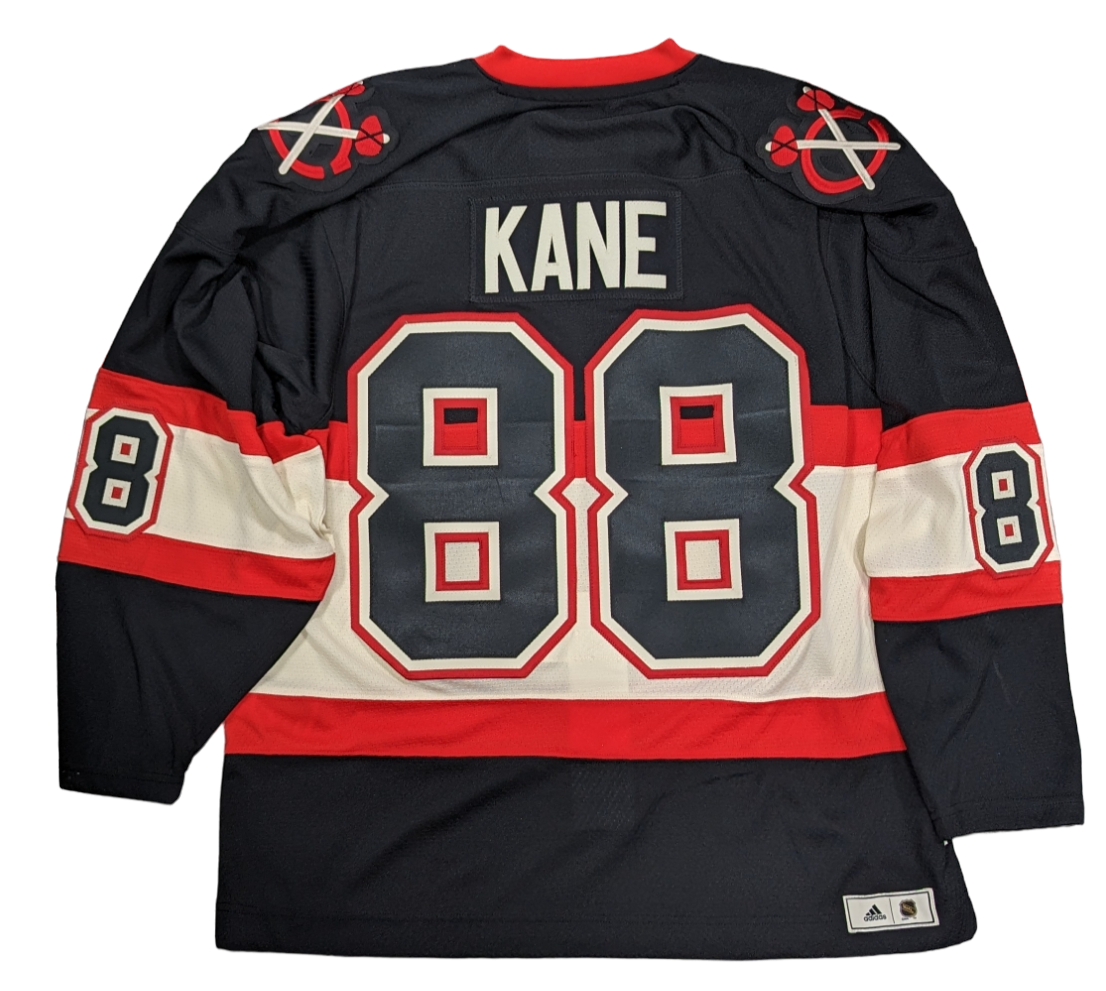 Men's Chicago Blackhawks Patrick Kane adidas 1934 Black Alternate Authentic Player Jersey - Pro Jersey Sports